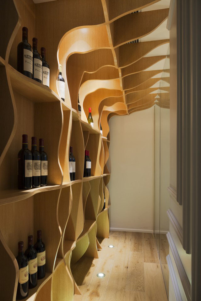 Wooden Cabinets Rack Extraordinary Wooden Cabinets And Wine Rack Designed With Wavy And Irregular Accent To Improve Wine Cellar Dream Homes A Pair Of Functional And Stylish Home Brimming With Artistic Interior Touch
