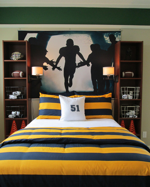 Catching Yellow Themed Eye Catching Yellow And Grey Themed Cool Rooms For Teenagers With Football Poster Studded On Center Wall Bedroom Stylish Bedroom For Teenagers Playing Decoration In Various Styles