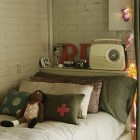 Bedroom Design Apartment Fabulous Bedroom Design Of Stunning Apartment With Several Pillows And White Colored Wall Made From Stone Material Interior Design Admirable Vintage Interior Revels In Two Levels Loft Apartments