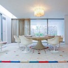 Dining Table White Fabulous Dining Table Area With White Chairs Under The Pendant Lamp At The Miller House And Sheer Curtain Accompany The Area Dream Homes Vibrant And Colorful Interior Design For Rooms In Your Home