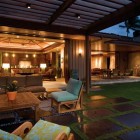 Night View Cozy Fabulous Night View Of The Cozy Patio With Tropical Patio Furniture And The Wide Wooden Pergola Dream Homes Impressive Interior Decorating Ideas For Colorful Apartments In Caribbean Style