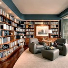 Ultra Modern Design Fabulous Ultra Modern Home Library Design Decorated In Brown And Grey Room Nuance With Curved Wooden Shelves And Grey Furniture Interior Design Nice Home Library With Stunning Black And White Color Schemes