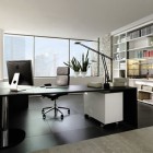 Black Table Chair Fair Black Table And Office Chair In The Middle Of The Room To Decorate The Huselsta Modern Wood Home Offices Office & Workspace Creative Workspace Room Decorated To Increase Work Performance
