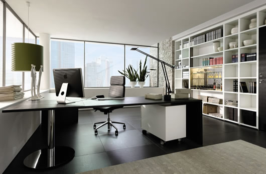 Black Table Chair Fair Black Table And Office Chair In The Middle Of The Room To Decorate The Huselsta Modern Wood Home Offices Office & Workspace Creative Workspace Room Decorated To Increase Work Performance