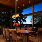 Dining Room House Fantastic Dining Room In Lake House At Evening With Long Wooden Table And Cozy Chairs Under Wooden Ceiling Dream Homes Contemporary Lake House Integrates With Beautiful Natural Landscape