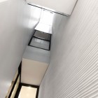 White Heigh From Fantastic White Height Ceiling Seen From Ground Empty Space In 45x20 House Beautified With White Striped Wall Dream Homes Remarkable Modern Home With Bright Color Schemes For A Young Family With One Children