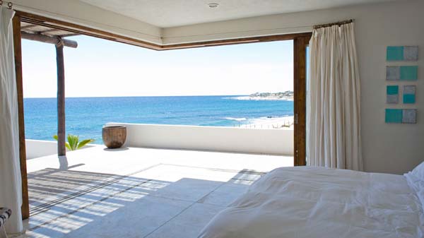 Bedroom Design Grey Fascinating Bedroom Design Of Villa Grey Cape With White Bed Linen White Concrete Floor And White Colored Curtain Interior Design Fabulous Relaxing Interior From Villa Grey Cape In Mexico