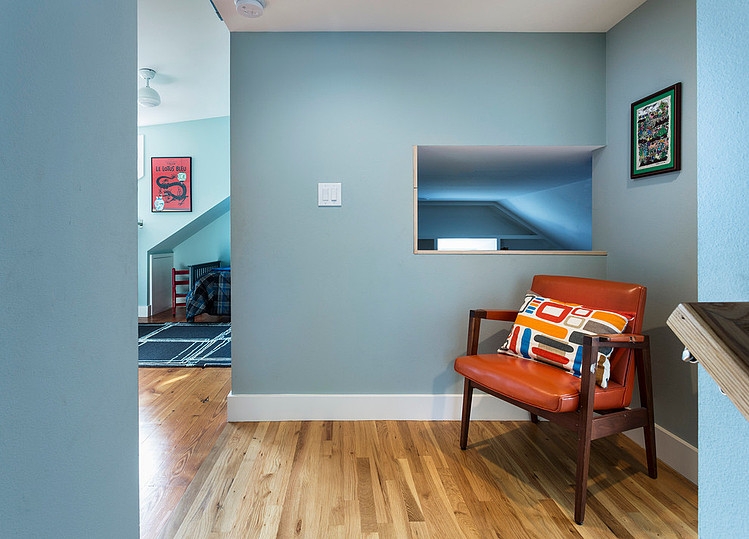 Hallway Design Corbino Fascinating Hallway Design Inside The Corbino House Applied Orange Leather Armchair And Colorful Pillow Ideas Decoration Beautiful Modern House With Sleek And Efficient Room Arrangement