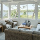 Sunroom Design Residence Fascinating Sun Room Design At Falmouth Residence Marthas Vineyard With View Outside Decorated Rattan Sofa And Chairs Interior Design Fabulous Classic Interior Decoration With Surrounding Windows Design