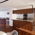 Wooden Kitchen Lavish Fashionable Wooden Kitchen Cabinet Inside Lavish Ludwig Penthouse With Rounded Dining Table And Fiberglass Chair Set Apartments Luxury Penthouse Apartment In San Francisco With Sophisticated Accents
