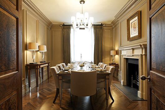 Looking Dining Applied Good Looking Dining Room Design Applied In Belgravia Property In London With Glass Table And Cream Chairs Included Big Fireplace Ideas Dream Homes Classic And Elegant Modern Home With Luxurious Interior Design Themes