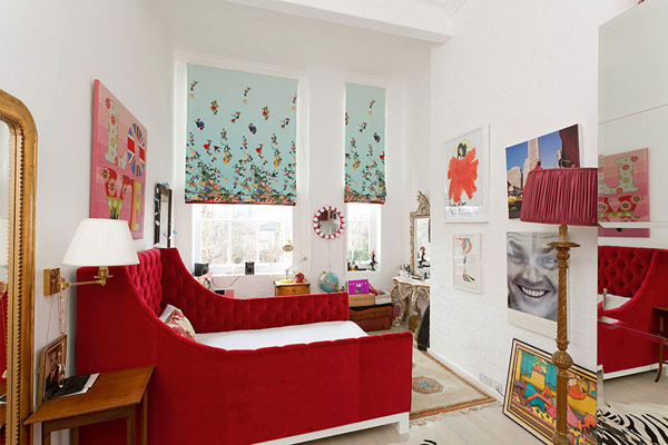 Red Bed Modern Gorgeous Red Bed In The Modern London House Bedroom With White Mattress And Lovely Wall Arts Dream Homes  Elegant Simple Interior Design Maximizing Bright White Color Scheme