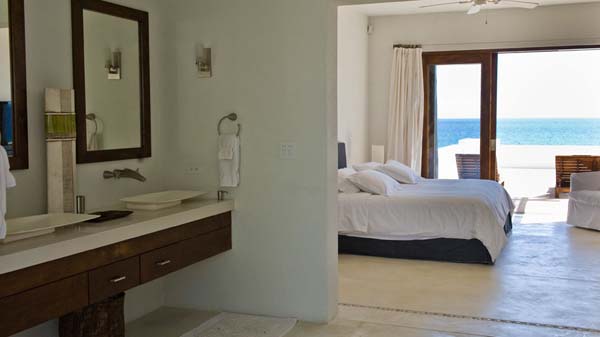 Restroom Design Grey Gorgeous Restroom Design Of Villa Grey Cape With Dark Brown Colored Wooden Cabinets Which Has Silver Handle Interior Design Fabulous Relaxing Interior From Villa Grey Cape In Mexico