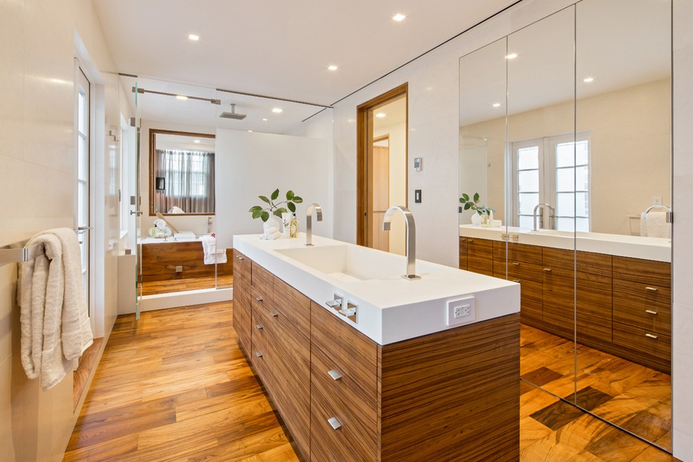 Tribeca Loft Idea Gorgeous Tribeca Loft Master Bathroom Idea Involving Frame Less Mirror Attached On The Wall Facing Vanity Idea Dream Homes  Elegant Traditional Wood Interiors Looking So Stunning Decoration View