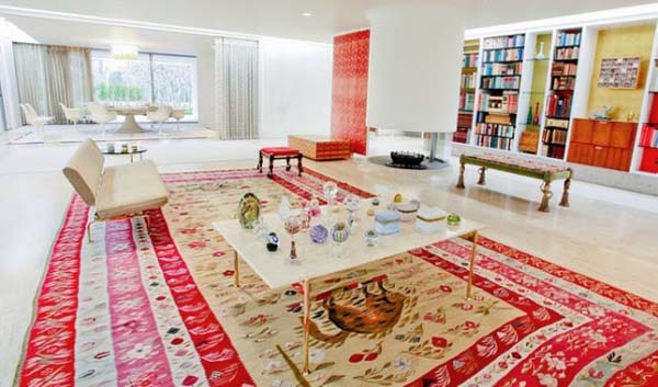 Living Room Table Gravy Living Room With Wooden Table And Taupe Sofas Feat Persian Rug At The Miller House Dream Homes Vibrant And Colorful Interior Design For Rooms In Your Home