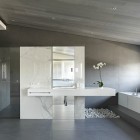 White Modern With Grey White Modern Bathroom Completed With White Gravels Decor Interior Design Fabulous Modern Home Interior Design With Comfortable Atmosphere