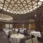 Tables Design Steel Imposing Tables Design Ideas With Steel Chairs Facing White Tablecloth In The Tang Palace That Lamps Giving Bright The Area Restaurant Classic Bamboo Interior Design Designed In Jungle Restaurant