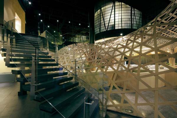 Wooden Staircase Glass Imposing Wooden Staircase Feat Screen Glass In The Tang Palace That Connected The Other Rooms Restaurant Classic Bamboo Interior Design Designed In Jungle Restaurant