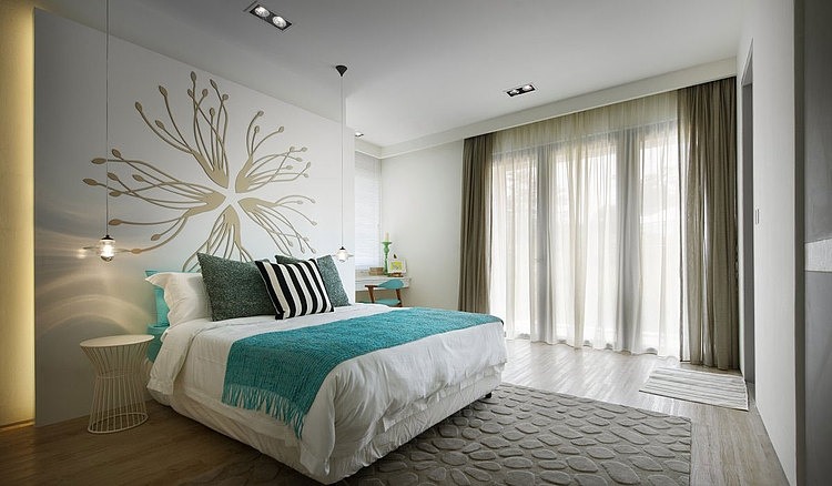 Bedroom With Coffe Impressing Bedroom With Ceiling Lamp Coffee Table Above At The Vale Residence Blu Water Studio Dream Homes Fabulous Retro Interior Decorating The Contemporary Home Designs