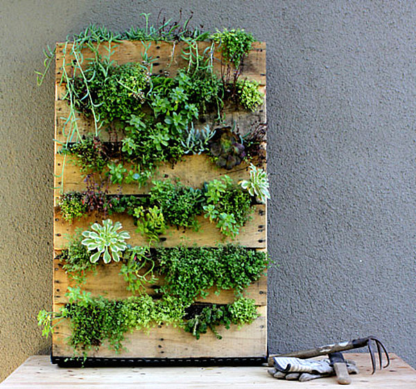 Recycled Palette Feat Impressive Recycled Pallet Vertical Garden Feat Wooden Table In Modern Design That Inspiring Our Decor Garden Fresh Indoor Gardening Ideas For Family Room And Private Rooms