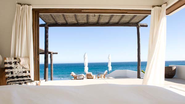 Bedroom Design Grey Incredible Bedroom Design Of Villa Grey Cape With White Colored Curtains And Beautiful View Of Green Ocean Interior Design Fabulous Relaxing Interior From Villa Grey Cape In Mexico