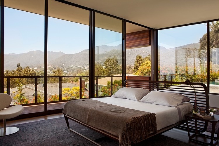 Bedroom Ideas Windows Interesting Bedroom Ideas With Glass Windows Showing Exterior Area At Pacific Palisades Residence Chimera Interiors Dream Homes Elegant Retro Interior Design In Modern Uphill Residence Design