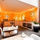 Kitchen Area Of Interesting Kitchen Area With Gold Of Lights In Hotel Portago Urban That Giving Bright The Area Hotels & Resorts Bright Modern Interiors With Vibrant Pops Of Colors For Hotels
