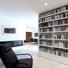 Music Room Maximized Interesting Music Room House Library Maximized With White Painted Floor To Ceiling Bookcase For Colorful Books Dream Homes Elegant Concrete Home With Modern Exteriors And Frameless Glass Walls