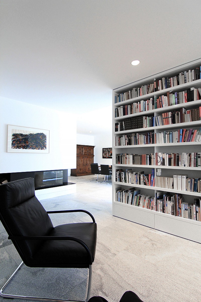 Music Room Maximized Interesting Music Room House Library Maximized With White Painted Floor To Ceiling Bookcase For Colorful Books Dream Homes Elegant Concrete Home With Modern Exteriors And Frameless Glass Walls