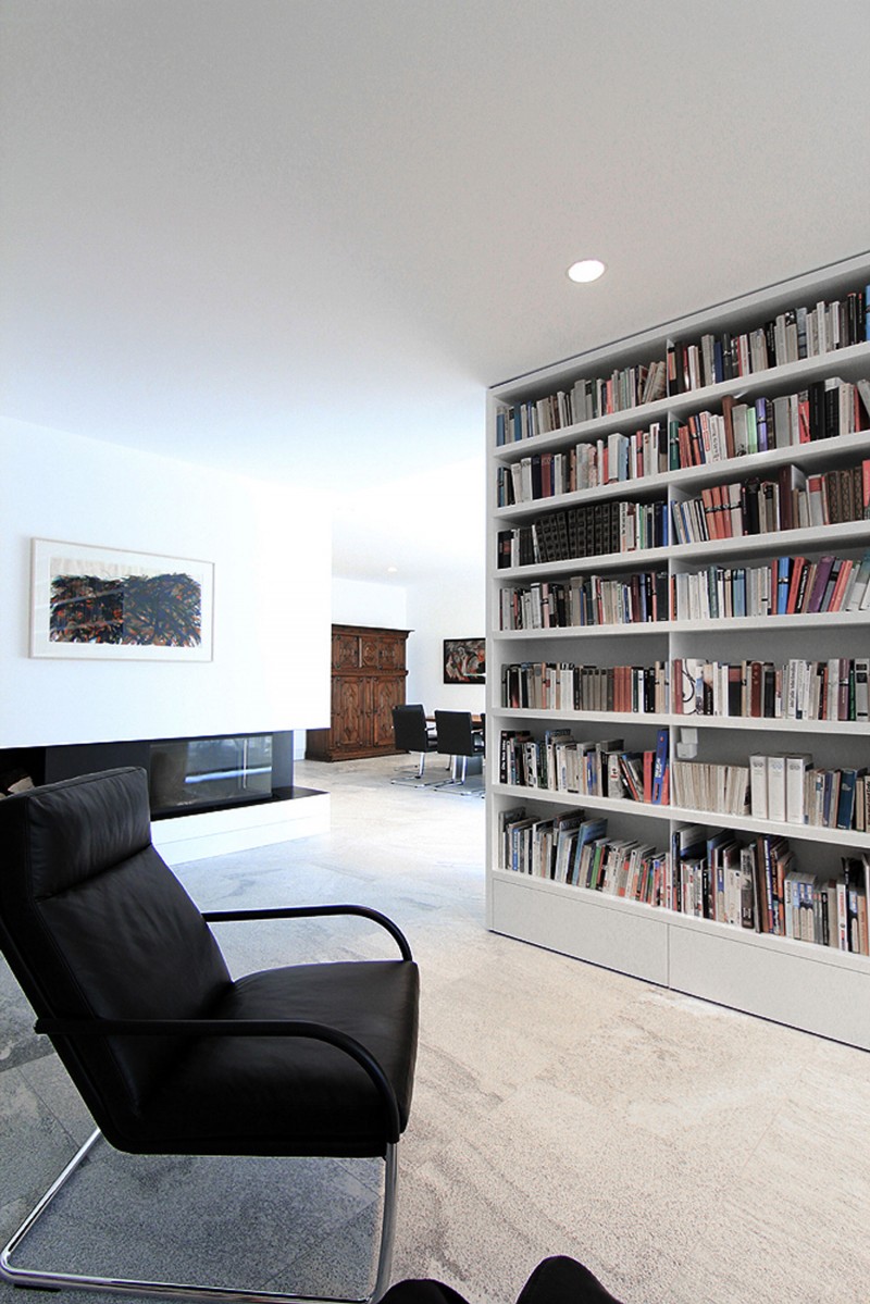 Music Room Maximized Interesting Music Room House Library Maximized With White Painted Floor To Ceiling Bookcase For Colorful Books Dream Homes  Elegant Concrete Home With Modern Exteriors And Frameless Glass Walls