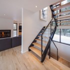 Wooden Constructed Cabane Interesting Wooden Constructed Chair In Cabane Residence Design Completed With Dark Wood Railing For The Stairs Dream Homes Classic And Contemporary Country House Blending Light Wood And Glass Elements