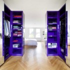 Purple Walk For Luxury Purple Walk In Closet For Men With Many Locker On It Installed On The Wooden Striped Floor Inside The Chevron Residence Dream Homes Elegant And Vibrant Interior Design For Stunning Creative Brick House