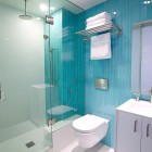 Bathroom Area Closet Magnificent Bathroom Area With White Closet And Blue Wall Framed Gave Nice Cheviot Hills Residence Whitten Dunn Architects Decoration Simple Bungalow Interior Design With A Spacious Modern Twist