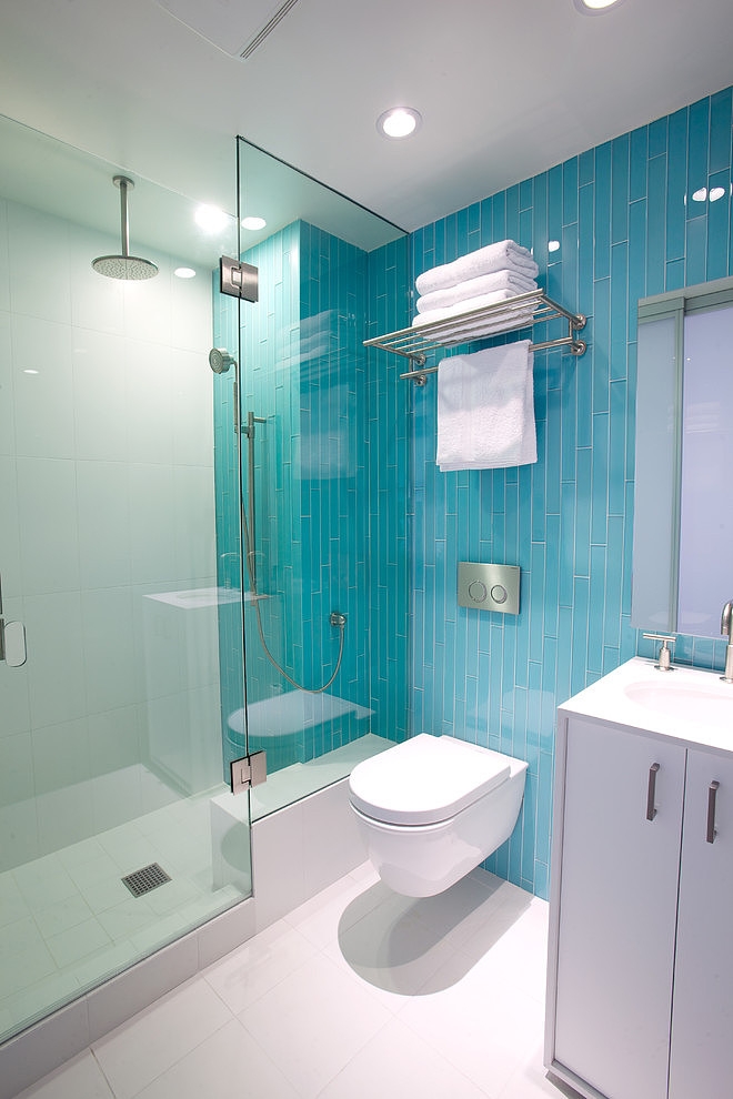 Bathroom Area Closet Magnificent Bathroom Area With White Closet And Blue Wall Framed Gave Nice Cheviot Hills Residence Whitten Dunn Architects Decoration  Simple Bungalow Interior Design With A Spacious Modern Twist