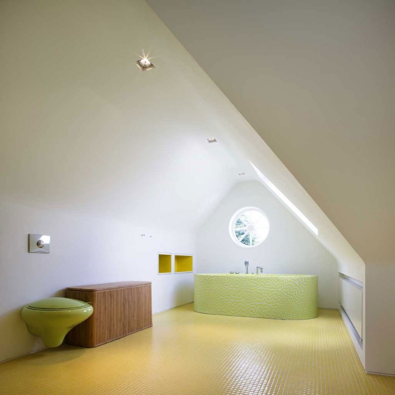 Green Bath Wooden Marvelous Green Bath Up And Wooden Cabinets Near Green Water Closet On The Tiled Glossy Floor In The Bathroom Chevron Residence Dream Homes  Elegant And Vibrant Interior Design For Stunning Creative Brick House