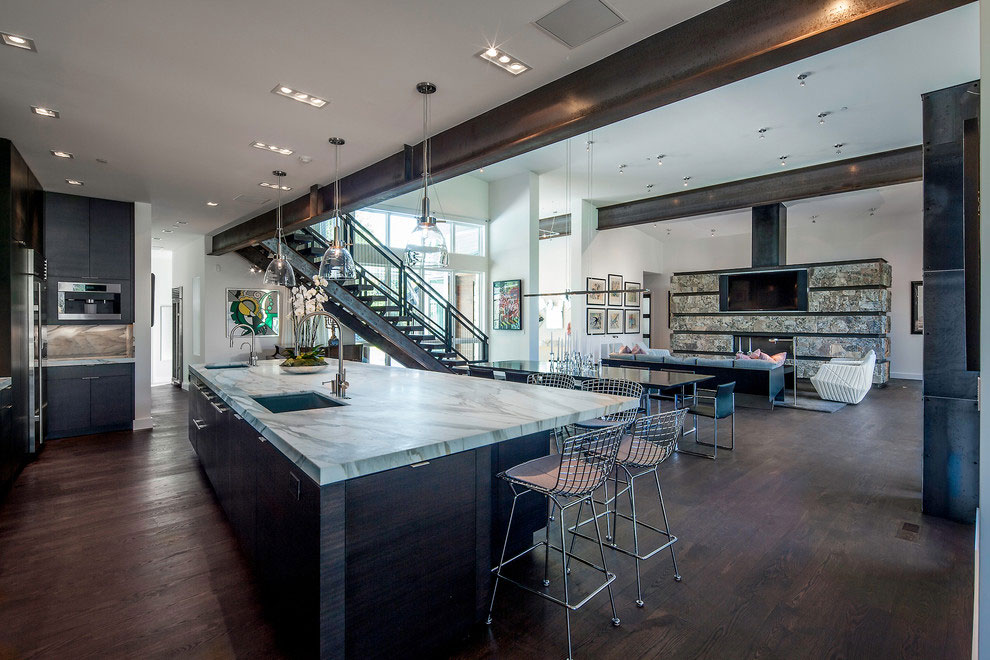 Kitchen Island John Marvelous Kitchen Island At Lucky John House With Marble Countertop Ideas And Dark Wood Cabinet With Wire Stools Dream Homes  Fancy Elegant Interior From Impressive Home Architecture