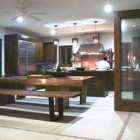 Wonderful Dining Of Marvelous Wonderful Dining Space Design Of Villa Grey Cape With Dark Brown Colored Wooden Couches And Dark Brown Wooden Dining Table Interior Design Fabulous Relaxing Interior From Villa Grey Cape In Mexico