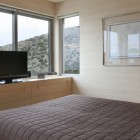 Bedroom Design Voulas Mesmerizing Bedroom Design Of Panorama Voulas House With Soft Brown Wooden Wall And Wide Black Colored LCD Television Dream Homes Stunning Modern Luxury Villa With Gorgeous Family Room In Athens