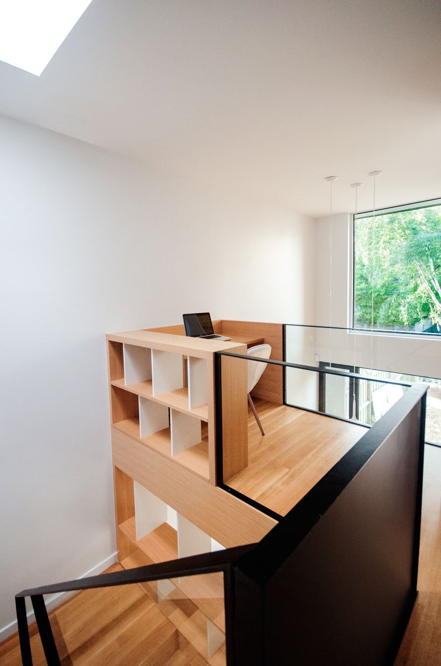 Office Area Residence Mesmerizing Office Area Of Chambord Residence Furnished Wooden Open Cabinets Beside Wooden Study Desk With Chairs On Wooden Floor Interior Design  Creative House With Wood Exteriors And Interior Decorations