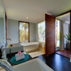 Malimbu Cliff Master Minimalist Malimbu Cliff Villa Indonesia Master Bathroom Interior Idea Featured With Oval Tub And Double Vanities Dream Homes Amazing Modern Villa With A Beautiful Panoramic View In Indonesia