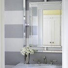 White Grey Road Minimalist White Grey Striped Avon Road Residence By BHDM Bathroom Interior Completed With Vanity And Mirror Dream Homes Classic Living Room Style For The Stylish Home Appearance