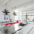 London House Dining Modern London House Kitchen And Dining Room With Long White Island And A Long Wooden Table Dream Homes Elegant Simple Interior Design Maximizing Bright White Color Scheme
