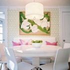 Tropical Dinning Bright Modern Tropical Dining Room With Bright Table And Chairs Also Under The Pendant Lamp Design Ideas Interior Design Chic And Tropical Interior Design For Sweet Contemporary Homes