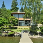 Beautiful View Green Natural Beautiful View Of The Green Vegetation With Long Deck And Wide Pond Outside The Lake House Dream Homes Contemporary Lake House Integrates With Beautiful Natural Landscape