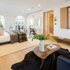 Tribeca Loft Interior Open Tribeca Loft Master Bedroom Interior Displaying Queen Bed Private Dressing Table And Living Room With Bench Dream Homes Elegant Traditional Wood Interiors Looking So Stunning Decoration View