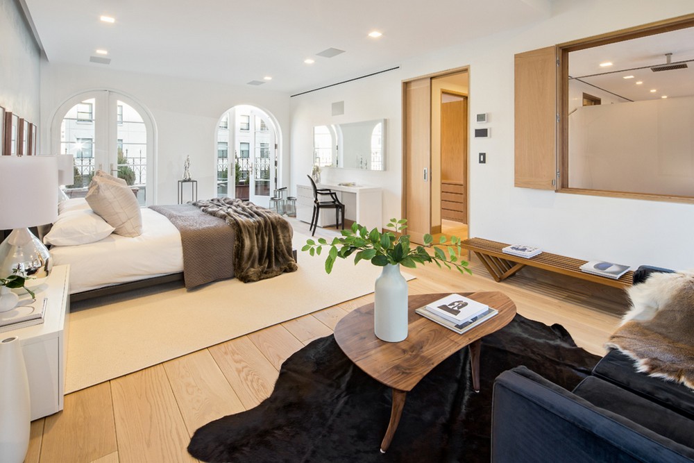 Tribeca Loft Interior Open Tribeca Loft Master Bedroom Interior Displaying Queen Bed Private Dressing Table And Living Room With Bench Dream Homes Elegant Traditional Wood Interiors Looking So Stunning Decoration View