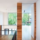 Wooden Striped White Outstanding Wooden Striped Pillars And White Painted Wall Involved Iron Glass Railing Installed Inside Chambord Residence Interior Design Creative House With Wood Exteriors And Interior Decorations