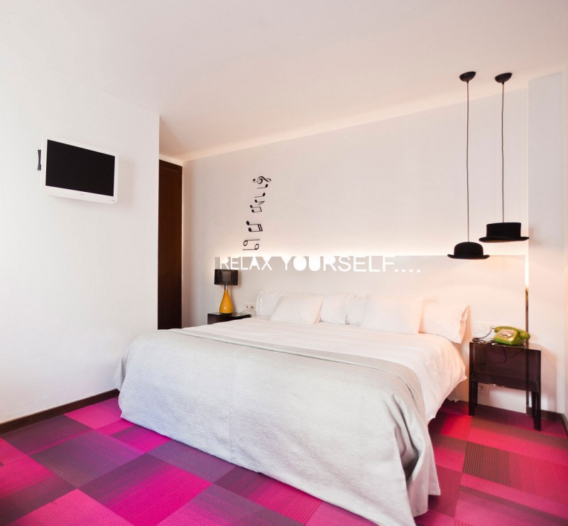 Color Of With Pretty Color Of Bedroom Design With Hat Pendant Lamps In Hotel Portago Urban That Magenta Floor Giving Nice The Decor Hotels & Resorts Bright Modern Interiors With Vibrant Pops Of Colors For Hotels