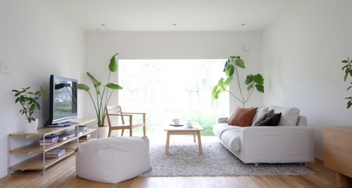 Home Interior All Pretty Home Interior Design With All White Painted Wall Design Including Modern Living Room Furniture And Some Pots Of Plants At The Corner Dream Homes Elegant Japanese Interior Style With Astonishing Natural Look