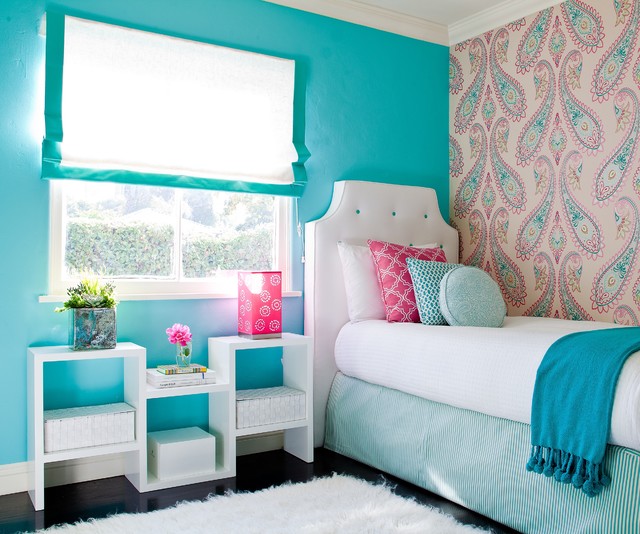 Beach Styled For Refreshing Beach Styled Cool Rooms For Teenagers Involving Bright Blue Painted Wall Mixed With Pale Wallpaper Bedroom  Stylish Bedroom For Teenagers Playing Decoration In Various Styles